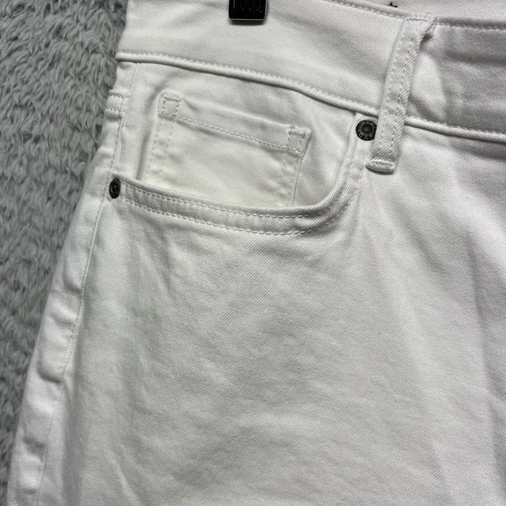 NYDJ Jeans Womens 8 White Marilyn Straight Crop‎ Lift Tuck Technology Coastal